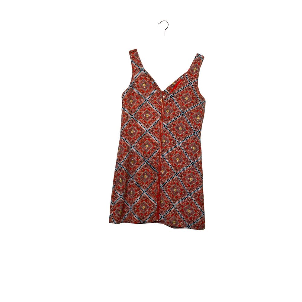 Dina Be mini dress Turquoise Orange size small v neck sleeveless - Picture 6 of 10
